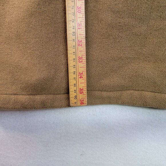 Vintage 90s Woolrich Womens Medium Hooded Fleece Coat Plaid Lined Brown Long New - Picture 11 of 11